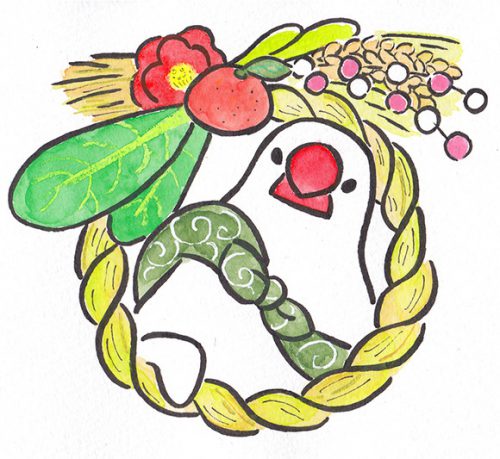ふろしき文鳥原画展 in ことりカフェ上野本店